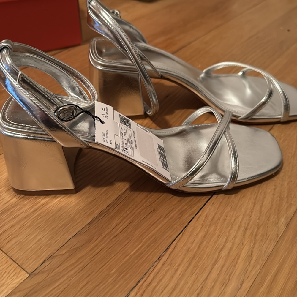 Mango Metallic Strap Sandals 6 - Picture 2 of 3